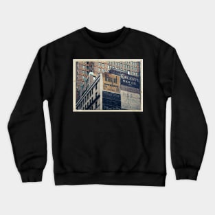 Handpainted mural advertisements of the 1940s in Manhattan, NYC - Kodachrome Postcard Crewneck Sweatshirt